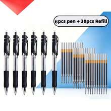 Barrel Press Pen Thick Pen Simple Business Gel Pen+Refill Set High Utilization Smooth Pen. - Retractable Pen - View 4