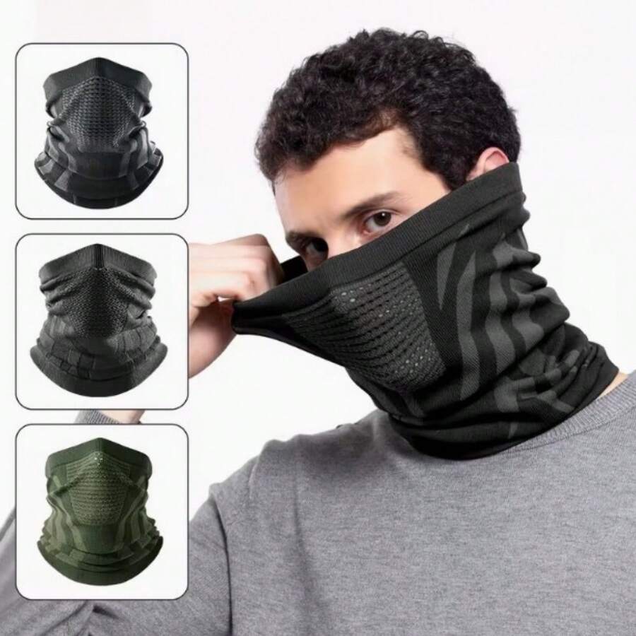 1pc, Outdoor Running Cycling Warm Breathable Face Mask, Unisex Outdoor Running, Skiing Face Mask - Multicolor - View 1