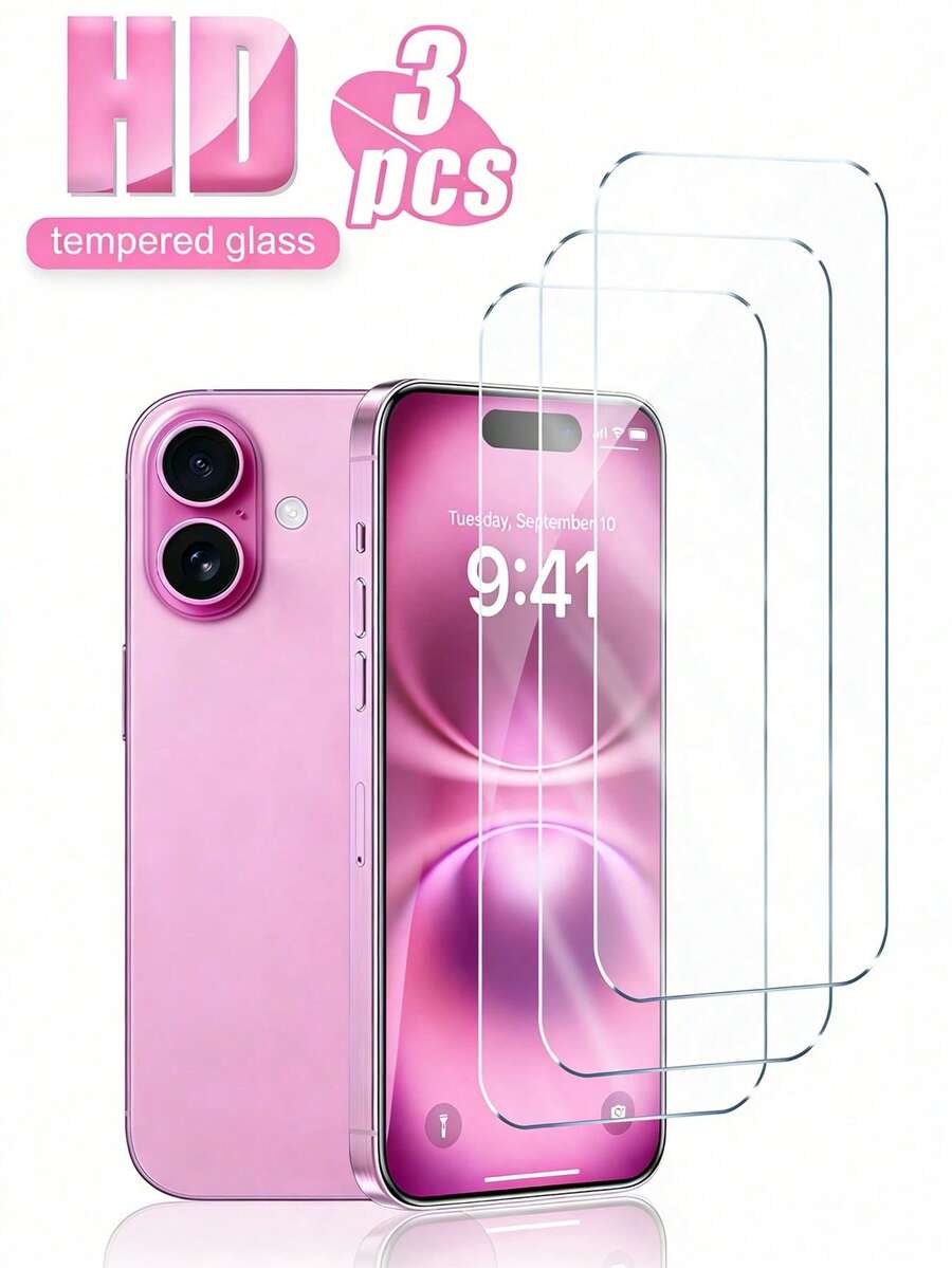Navigator 3pcs, Compatible With IPhone 13 High Definition Tempered Glass Screen Protector, High Hardness, Transparent, Anti-Scratch, Anti-Drop, Waterproof, Anti-Fingerprint, Compatible With IPhone Duo/18 Pro Max/18 Pro/18/17e/17 Pro Max/17 Pro/17 Air/17/16 Pro Max/16 Pro/16 Plus/16/15 Pro Max/15/14/13/12 And Other Models.