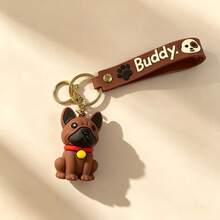 1pc Multicolor Creative Cartoon Puppy Keychain, Car Bag Key Chain Pendant, Cute Pet Backpack Charm, Small Gift For Couples, Daily Use, Party Holiday Favor - Puppy - View 8