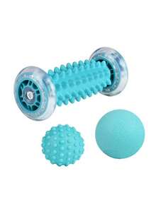 1/2 Large Grain Foot Massage Roller + Textured Massage Ball, Portable Foot Roller For Deep Tissue Muscle Massage, Arch And Heel Foot Trigger Point Reflexology Tool - Multicolor - View 2