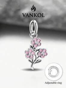 1pc Flower Pendant DIY Beaded Bracelet Charm, Exquisite Gift, Back To School Essential, Teen Student Backpack Accessory, College Necessity - Style 5 - View 2