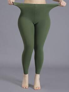 1 Par de Meia-Calça Opaca Verde Escuro 80D Feminina, Alta Elasticidade, Macia e Confortável, para Uniforme JK Lolita, Adequada para Uso Casual Diário e Festa - Verde Escuro - Visão 1