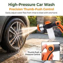 8-In-1 Multifunctional Foam Car Wash Spray Gun, High Pressure Home Nozzle With Soap Dispenser And One-Touch Water Control, Suitable For Car Washing, Pet Bathing And Garden Watering - 1pc Nozzle - View 6