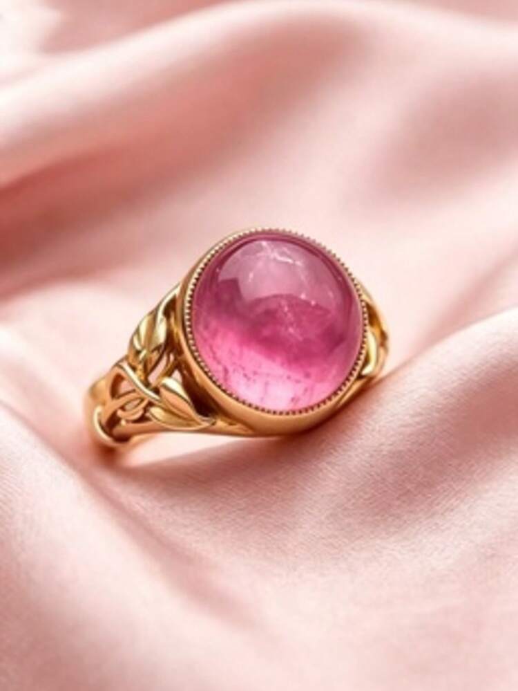 奢華優雅 14K 金鍍戒指，鑲嵌合成鋯石，適合婚禮、週年紀念、訂婚、送禮，四季皆宜 - 尺寸適合 5-13 - 金色 - 查看 3