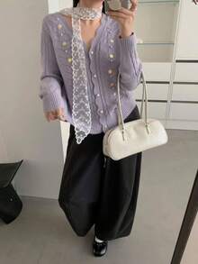 Women's Solid Color Casual Versatile Everyday Top - Mauve Purple - View 4