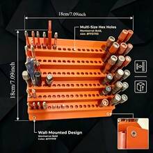 Wall-Mounted Drill Bit Storage Rack, 120-Hole Tiered Wall-Mounted Hex Drill Bit Holder, Large Capacity Anti-Clogging Drill Bit Storage Organizer, Suitable For Screwdriver Bits And Drill Bits, Workshop Garage Tool Storage Organizer - View 6