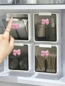 6pcs Cotton Swab Storage Box, Wall Mounted Makeup Pad Storage Box, Suitable For Bathroom, Washbasin, Dressing Table, Miscellaneous Storage Rack, Essential Bathroom Accessories, Makeup Remover Pad Storage Box, Desktop Makeup Pad Storage Box - Multicolor - View 3