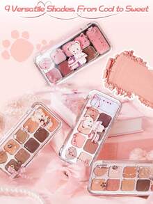 Bảng phấn mắt 9 màu JILL LEEN 902 + Phấn má hồng 18, chất lì, nhũ, ánh kim, kết cấu nhung, dễ chồng lớp, sắc tố đậm, tông màu đất trung tính, phù hợp đi làm hàng ngày, hẹn hò và tiệc tối - Phấn mắt#902+Phấn má#18 - Xem 5