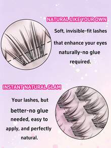 80 Clusters C Curl Glue-Free Anime False Eyelashes, Self-Adhesive Pre-Coated Lashes, Reusable And Long-Lasting, No Glue Needed, Makeup Tool Gift For Women And Girls - C - View 3