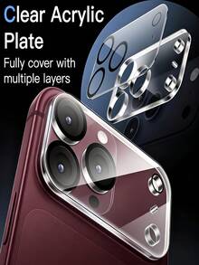 3 st HD silkescreen-tryckt linsskyddsfilm i glas med full täckning för kamera, kompatibel med iPhone 18 Pro Max 17 Pro, 9H hårdhet, explosionsskyddad och reptålig skyddsfilm - Genomskinlig - Visa 3