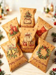 26pcs/Set Numbered Christmas Gift Bags, Suitable For Countdown, Party Favors And DIY Holiday Gift Packaging, Applicable For Christmas And New Year Party Decoration, Holiday Display And Surprise Gifts - Multicolor - View 8