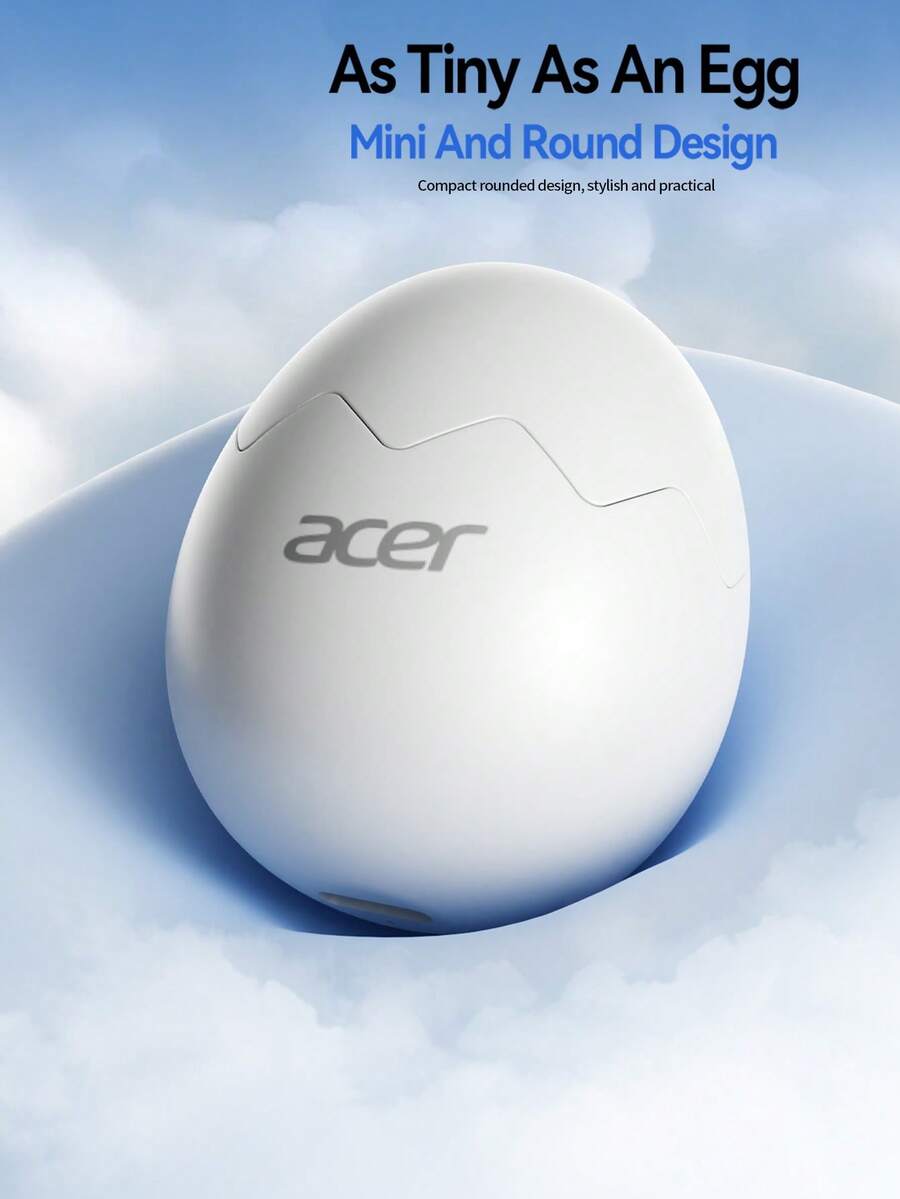 Earbud Bluetooth Nirkabel Acer OHR820, Desain In-Ear, Suara Surround 6D, Panggilan Jernih, Ukuran Ringkas, Pas Nyaman, Cocok untuk Tidur, Ringan, Kontrol Sentuh, Kompatibel dengan Sistem Ponsel IOS/Android - View 1