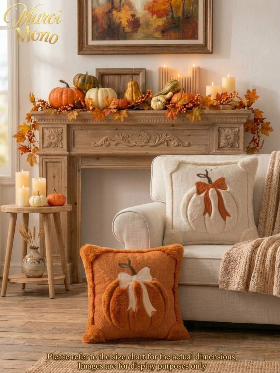 1 buah/2 buah Sarung Bantal Bordir Halloween, Sarung Bantal Dekoratif untuk Ruang Tamu, Kamar Tidur, dan Sofa - MultiWarna - View 1