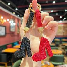 Hasbro New Creative Rhinestone Women's High Heel Shoes Keychain Charm, Exquisite Boutique Girls Bag Pendant Accessory - One Size - View 6