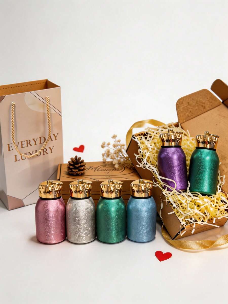 Portable Stainless Steel Insulated Travel Mug, Flip Lid Leak-Proof Coffee Cup, Gift Box & Gift Bag Set, Perfect For Gifting - Multicolor - View 1