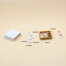 1 Set 1:12 Miniature Resin Tic Tac Toe Model, Mini Board Game Non-Playable Decorative Ornament, Suitable For Dollhouse Living Room Desktop Photography, Holiday Gift - Tic-tac-toe - View 6