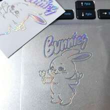 New/Jeans Laser Rabbit Stickers Cute Cartoon Stickers DIY Phone Case Tablet Laptop Earphone Water Cup Decoration Stickers Gift Fan Support Merchandise Holiday Birthday Gift - Multicolor - View 2