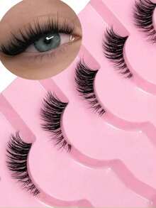 9 Pairs Half False Eyelashes, Natural Cat Eye Effect, Extended Tail, Fluffy & Lightweight, Faux Mink Fur Material, Create Natural Makeup Look, Suitable For Daily Wear, Must-Have For Beauty Bloggers. - View 6