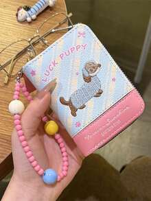 Coin Purse, Card Holder, Dachshund Embroidery Pattern, Fashionable Small Wallet, Cute Style Card Holder, Document Organizer, Card Organizer, Perfect Gift For Family And Friends - Multicolor - View 6
