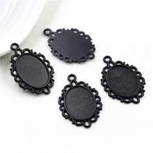 10pcs 13x18mm Oval Alloy Pendant Cabochons Blank Base Setting Bezel Tray DIY Jewelry Making Accessories Findings - Pendant Base - View 2