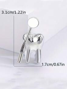 Dentist Exclusive Tooth Mirror Pin, Personalized Gift Badge, Cute Tooth Dentist Brooch, Clothing & Bag Decoration - A - View 7