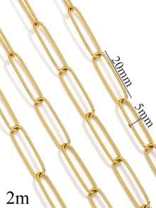 2m Stainless Steel 18K Gold-Plated Paperclip Chain Cross Chain Necklace And Bracelet DIY Jewelry Making Supplies - Chain - View 13