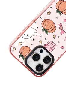 XUSTIO Halloween Ghost Pumpkin Lantern Candy Moon Star Couple Best Friend Phone Case, Dual Color TPU Shockproof Protective Cover, High Aesthetic Holiday Gift, Compatible With Apple 11-18 Pro ProMax Plus - Pink - View 4