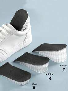QKC 1 Pair Detachable Multi-Size Height-Increasing Half Insoles, Silicone Anti-Slip Inner Half-Size Shoe Pads, Suitable For Sports Shoes, Casual Shoes And Daily Commute Footwear - Black - View 8