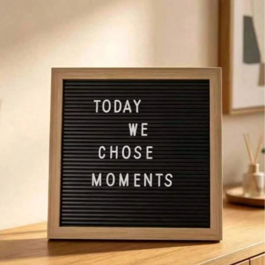 This Is A Wooden Letter Board With A Solid Wood Frame, Supporting Free Assembly Of Letters, Numbers And Symbols, Suitable For Home Decor, Photo Props Or Creative Message Display. - 1PC - View 1