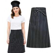 Unisex Chef Uniform With Pocket Half Apron, Multiple Styles Workwear Suitable For Home Cooking, Restaurant, Bakery, Cafe - 1Pc - View 5