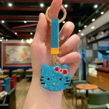 Hasbro New Double-Sided Rhinestone Cute KT Cat Keychain Pendant, Premium Girls Bag Charm, Car Decor Hanging Ornament - One Size - View 6