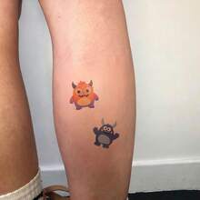 FTVLTAT 20pcs Cute Cartoon Monster Temporary Tattoo Stickers - Designed For Adults, Creative Monster Body Art Stickers, Waterproof Fake Tattoos, Suitable For Arms, Face And Hands; Perfect Gift For Music Festivals And Theme Parties, Essential Item For Summer Beach Vacations - Multicolor - View 6