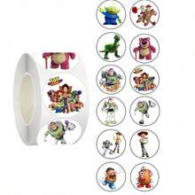 1pc Fun Cartoon Character Round Sticker Set, Various Pattern Self-Adhesive Round Decals, Multi-Purpose Decorative Sticker Labels, Perfect For Theme Birthday Party, DIY Craft Party Favors, Classroom Prizes, Scrapbooking And Celebration Decoration Kit Supplies - Multicolor - View 2