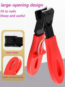 One Professional-Grade, Sharp Stainless Steel Nail Clipper And Toenail Clipper; Ergonomically Designed With A Built-In Spring For Easy Handling; Splash-Proof; Super-Sharp With A Wide Opening; Suitable For Trimming Thick, Hard, And Stubby Nails. - Multicolor - View 1