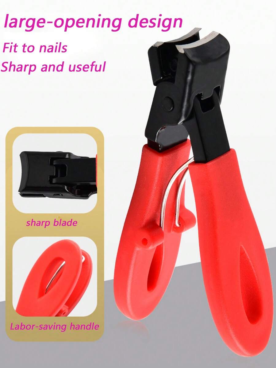 One Professional-Grade, Sharp Stainless Steel Nail Clipper And Toenail Clipper; Ergonomically Designed With A Built-In Spring For Easy Handling; Splash-Proof; Super-Sharp With A Wide Opening; Suitable For Trimming Thick, Hard, And Stubby Nails. - Multicolor - View 1