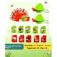 1pc Chameleon Frog Tongue Catching Worm Game, Fun Family Board Game, Interactive Desktop Party Game, Suitable For Adult Competitive Tongue-Blowing Mask, Adult Interactive Competitive Battle Game, Birthday Gift, Holiday Gift, Halloween Gift, Christmas Gift, Party Gift, Small Gift - Multicolor - View 9
