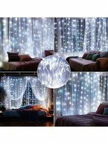 1 buah Lampu Tirai Peri LED, Lampu String Peri USB, Lampu String Air Terjun 300 LED, Bertenaga USB, 8 Mode Berkedip, Cocok Untuk Dekorasi Ambang Jendela, Perayaan Tahun Baru, Kamar Tidur, Berkemah, Pagar, Tenda, Pernikahan, Pesta, Natal dan Liburan, Lampu String Suasana Dalam Ruangan, Lampu String Peri - Lampu tirai USB - View 11