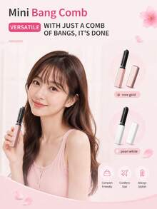 Wireless Mini Straightening Comb, Smart Temperature Control, 800mAh Battery, 14cm Pocket Size Design, Heat-Resistant Ceramic Glazed Bristles, Creates Smooth Frizz-Free Hair, 18W Fast Styling, Suitable For Daily Portable Hair Care - Multicolor - View 4