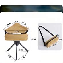 1pc 360° Rotating Folding Triangle Stool, Thickened Frame With Tear-Resistant 600D Oxford Fabric, Heavy Duty Weight Capacity, Stable Center Of Gravity, Anti-Tip, Wide Base For Comfortable Long Sitting, Storage Bag Included, Unisex Outdoor Camping Stool, Suitable For Camping, Fishing, Queuing, Sketching And More, Perfect Holiday Gift - Multicolor - View 14