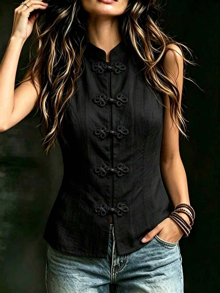 Hanfu Tops - Black - View 1