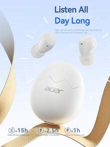 Earbud Bluetooth Nirkabel Acer OHR820, Desain In-Ear, Suara Surround 6D, Panggilan Jernih, Ukuran Ringkas, Pas Nyaman, Cocok untuk Tidur, Ringan, Kontrol Sentuh, Kompatibel dengan Sistem Ponsel IOS/Android - View 7