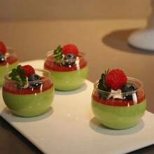 Creative Spherical Glass Dessert Bowl, Clear Transparent Texture, Easily Highlights Food Appearance, Suitable For Mousse Pudding Fresh Fruit Small Snacks, Banquet Tea Break, Birthday Party, Home Afternoon Tea, Stackable Storage Saves Space, Practical And Decorative Effect. - Transparent - View 4