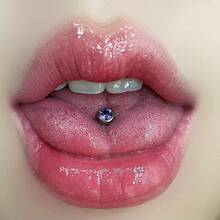 Comfort Formula F136 Titanium Alloy Tongue Stud, Multi-Color Internal Thread Tongue Ring, Non-Fading Piercing Jewelry, Suitable For Halloween, Christmas And Daily Wear - White - View 8