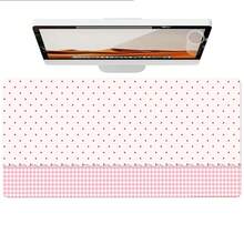 Cute Pink Check & Polka Dots Pattern PU Leather Large Desk Mouse Pad, Waterproof Anti‑Dirt Non‑Slip Keyboard Desk Mat, Smooth Desktop Protector Decor For Home Office Work Study Gaming, Aesthetic Lace Design Large Size Desk Pad For Daily Desktop Use - View 2
