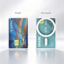 1pc MagSafe Magnetic Transparent Wallet Card Holder Stand, Compatible With All Phone Models Magnetic Card Sleeve Phone Case Card Slot Protective Cover - Clear - View 9