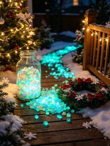 5mm Glow In The Dark Pebbles, Aquarium Bottom Sand Fish Tank Landscaping, Vase Decoration Garden Yard Paving, Halloween Party Garden Landscape DIY Atmosphere Decorative Stones - Luminous Stone - View 2