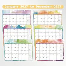 2027藝術水彩壁掛日曆，12個月彩色月曆，每月不同漸層配色方案，大書寫空間，待辦清單與備忘錄，居家辦公行程規劃 - C - 查看 4