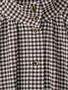CAREE Women's Autumn/Winter Red Small Plaid Short Jacket, Notch Collar, Dropped Shoulder, Button Front Closure - Multicolor - View 6