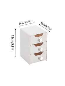 1pc Baby Girls Drawer Organizer, 3 Layer White Plastic Storage Box, Hair Bow Hair Tie Storage For Vanity, Minimalist Style, Drawer Organizer - Multicolor - View 7